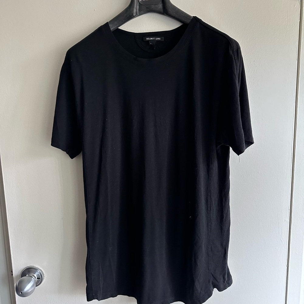 Helmut Lang Black T-Shirt Reinforced Panels